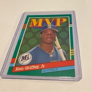 Ken Griffey Jr. Error Card Rare!! 1990 Leaf Baseball Card (No period after inc)